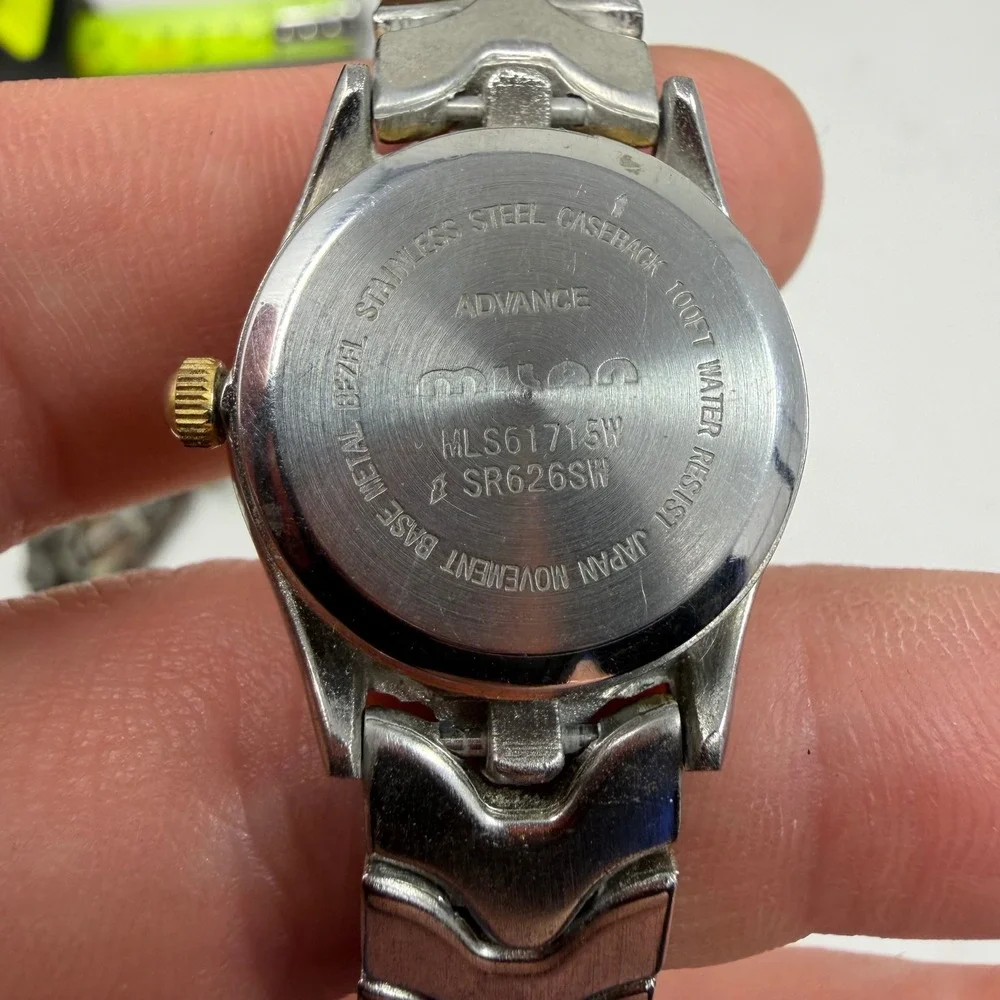 Milan Advance Two Tone Watch Mother of Pearl Dial Date Window MLS61715W